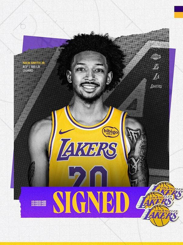 湖人签约双向后卫小尼克-史密斯补强季后赛后场